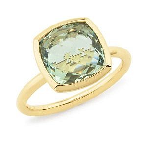 Green amethyst bezel ring