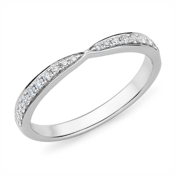 pinched diamond wedding band