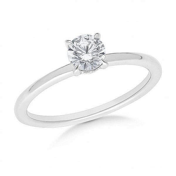 Solitaire round brilliant diamond 4 claw engagement ring - Andrew Mazzone