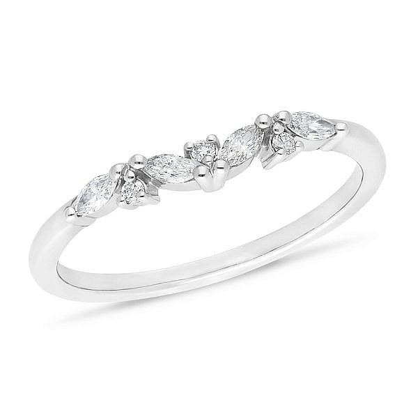 Marquise and online round wedding band