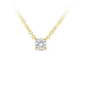 round brilliant cut lab grown diamond pendant with chain