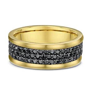 Gold and black diamonds wedding ring